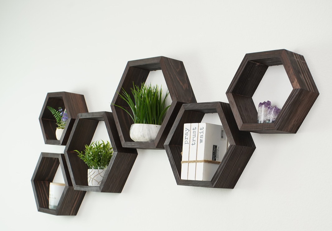 How to Make Easy DIY Hexagon Shelves